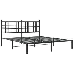 vidaXL Estructura de cama con cabecero metal negro 150x200 cm