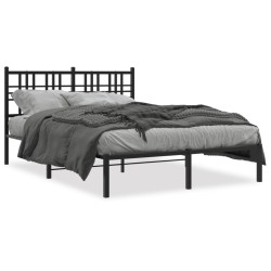 vidaXL Estructura de cama con cabecero metal negro 140x190 cm