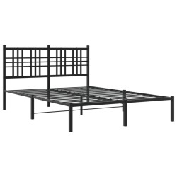 vidaXL Estructura de cama con cabecero metal negro 140x190 cm