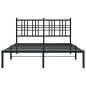 vidaXL Estructura de cama con cabecero metal negro 140x190 cm
