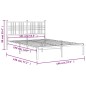 vidaXL Estructura de cama con cabecero metal negro 140x190 cm