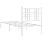 vidaXL Estructura de cama de metal con cabecero blanco 80x200 cm