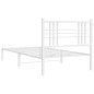 vidaXL Estructura de cama de metal con cabecero blanco 90x200 cm vidaXL Estructura de cama de metal con cabecero blanco 90x200 cm