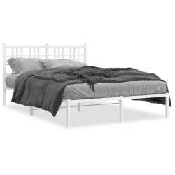 vidaXL Estructura de cama de metal con cabecero blanca 120x190 cm