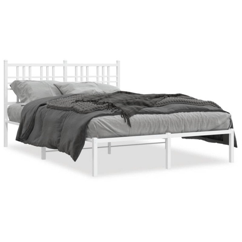 vidaXL Estructura de cama de metal con cabecero blanca 120x190 cm