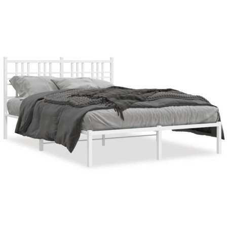 vidaXL Estructura de cama de metal con cabecero blanca 120x190 cm