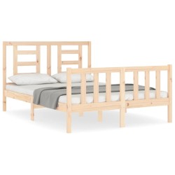 vidaXL Estructura de cama con cabecero madera maciza 120x200 cm