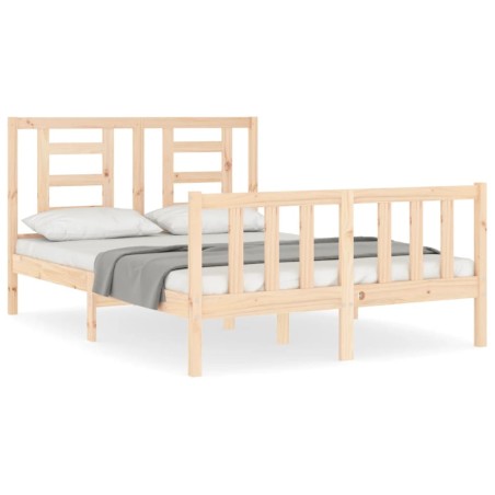 vidaXL Estructura de cama con cabecero madera maciza 120x200 cm