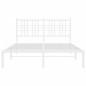 vidaXL Estructura de cama de metal con cabecero blanca 135x190 cm vidaXL Estructura de cama de metal con cabecero blanca 135x190 cm