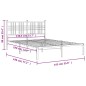 vidaXL Estructura de cama de metal con cabecero blanca 135x190 cm vidaXL Estructura de cama de metal con cabecero blanca 135x190 cm