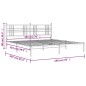 vidaXL Estructura de cama de metal con cabecero blanco 193x203 cm