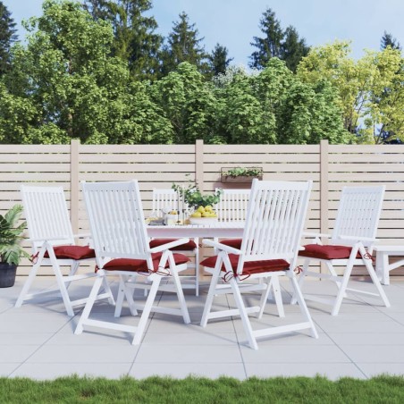 vidaXL Cojines silla de jardín 6 uds tela Oxford rojo tinto 40x40x7 cm