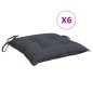 vidaXL Cojines sillas de jardín 6 uds tela Oxford antracita 50x50x7 cm vidaXL Cojines sillas de jardín 6 uds tela Oxford antracita 50x50x7 cm