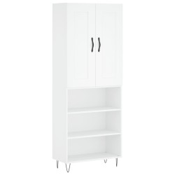 vidaXL Aparador alto madera contrachapada blanco 69,5x34x180 cm