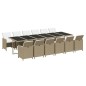 vidaXL Set comedor de jardín 13 piezas y cojines ratán sintético beige vidaXL Set comedor de jardín 13 piezas y cojines ratán sintético beige