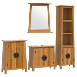 vidaXL Conjunto de muebles de baño 4 piezas madera maciza de pino