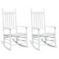 vidaXL Mecedoras con asientos curvos 2 pzas abeto madera maciza blanca vidaXL Mecedoras con asientos curvos 2 pzas abeto madera maciza blanca