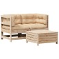 vidaXL Juego de muebles de jardín 3 pzas y cojines madera maciza pino vidaXL Juego de muebles de jardín 3 pzas y cojines madera maciza pino