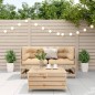 vidaXL Juego de muebles de jardín 3 pzas y cojines madera maciza pino vidaXL Juego de muebles de jardín 3 pzas y cojines madera maciza pino