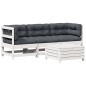 vidaXL Set muebles jardín 4 pzas con cojines madera maciza pino blanco vidaXL Set muebles jardín 4 pzas con cojines madera maciza pino blanco