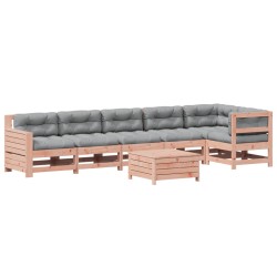 vidaXL Juego de muebles jardín 7 pzas y cojines madera abeto Douglas