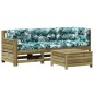 vidaXL Juego de muebles jardín 4 pzas y cojines madera pino impregnada vidaXL Juego de muebles jardín 4 pzas y cojines madera pino impregnada