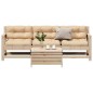 vidaXL Juego de muebles de jardín 4 pzas y cojines madera maciza pino vidaXL Juego de muebles de jardín 4 pzas y cojines madera maciza pino