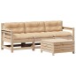 vidaXL Juego de muebles de jardín 4 pzas y cojines madera maciza pino vidaXL Juego de muebles de jardín 4 pzas y cojines madera maciza pino
