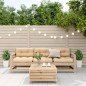 vidaXL Juego de muebles de jardín 4 pzas y cojines madera maciza pino vidaXL Juego de muebles de jardín 4 pzas y cojines madera maciza pino