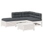 vidaXL Set muebles jardín 5 pzas con cojines madera maciza pino blanco vidaXL Set muebles jardín 5 pzas con cojines madera maciza pino blanco