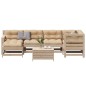 vidaXL Juego de muebles de jardín 7 pzas y cojines madera maciza pino vidaXL Juego de muebles de jardín 7 pzas y cojines madera maciza pino