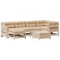 vidaXL Juego de muebles de jardín 7 pzas y cojines madera maciza pino vidaXL Juego de muebles de jardín 7 pzas y cojines madera maciza pino