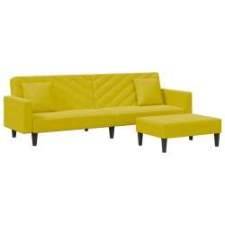 vidaXL Juego de sofás con cojines 2 piezas terciopelo amarillo