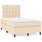 vidaXL Cama box spring con colchón tela color crema 120x190 cm vidaXL Cama box spring con colchón tela color crema 120x190 cm