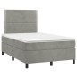 vidaXL Cama box spring con colchón terciopelo gris claro 120x190 cm vidaXL Cama box spring con colchón terciopelo gris claro 120x190 cm