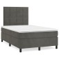 vidaXL Cama box spring con colchón terciopelo gris oscuro 120x190 cm vidaXL Cama box spring con colchón terciopelo gris oscuro 120x190 cm