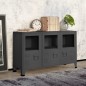 vidaXL Aparador industrial metal y vidrio gris antracita 105x35x62 cm vidaXL Aparador industrial metal y vidrio gris antracita 105x35x62 cm