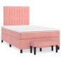 vidaXL Cama box spring con colchón terciopelo rosa 120x190 cm vidaXL Cama box spring con colchón terciopelo rosa 120x190 cm