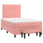 vidaXL Cama box spring con colchón terciopelo rosa 120x190 cm vidaXL Cama box spring con colchón terciopelo rosa 120x190 cm