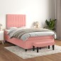 vidaXL Cama box spring con colchón terciopelo rosa 120x190 cm vidaXL Cama box spring con colchón terciopelo rosa 120x190 cm
