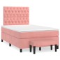 vidaXL Cama box spring con colchón terciopelo rosa 120x190 cm vidaXL Cama box spring con colchón terciopelo rosa 120x190 cm