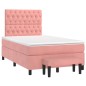 vidaXL Cama box spring con colchón terciopelo rosa 120x190 cm vidaXL Cama box spring con colchón terciopelo rosa 120x190 cm