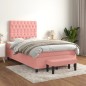 vidaXL Cama box spring con colchón terciopelo rosa 120x190 cm vidaXL Cama box spring con colchón terciopelo rosa 120x190 cm