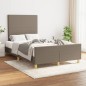 vidaXL Estructura de cama con cabecero tela gris taupe 120x190 cm vidaXL Estructura de cama con cabecero tela gris taupe 120x190 cm