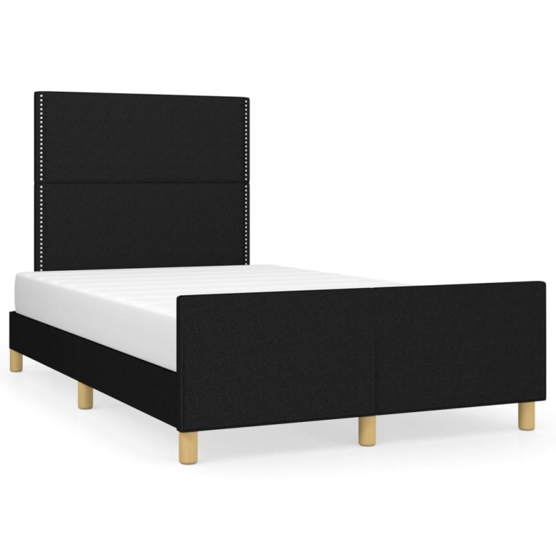 vidaXL Estructura de cama con cabecero tela negro 120x190 cm vidaXL Estructura de cama con cabecero tela negro 120x190 cm