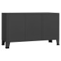 vidaXL Aparador industrial metal y vidrio gris antracita 105x35x62 cm vidaXL Aparador industrial metal y vidrio gris antracita 105x35x62 cm