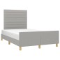 vidaXL Estructura de cama con cabecero tela gris claro 120x190 cm vidaXL Estructura de cama con cabecero tela gris claro 120x190 cm