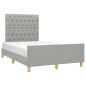 vidaXL Estructura de cama con cabecero tela gris claro 120x190 cm vidaXL Estructura de cama con cabecero tela gris claro 120x190 cm