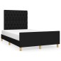 vidaXL Estructura de cama con cabecero tela negro 120x190 cm vidaXL Estructura de cama con cabecero tela negro 120x190 cm