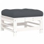 vidaXL Juego de muebles jardín 6 piezas y cojines madera maciza blanco vidaXL Juego de muebles jardín 6 piezas y cojines madera maciza blanco